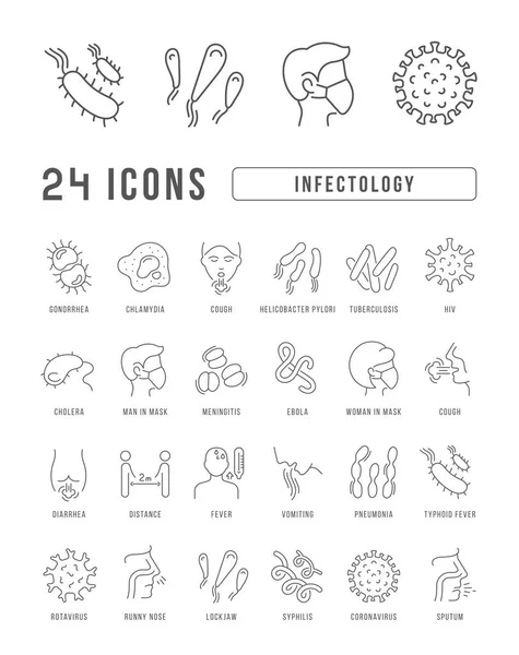 Infectology Collection Perfectly Thin Icons Web Design App Most Modern — Vettoriale Stock