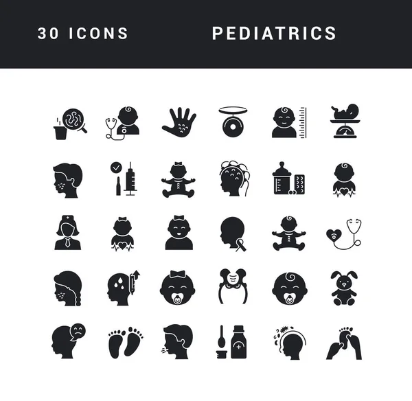Pediatrics Collection Perfectly Simple Monochrome Icons Web Design App Most — Stock vektor