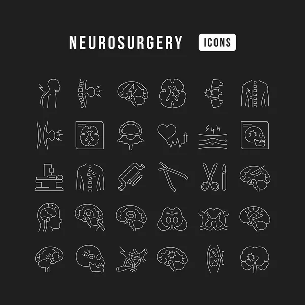 Neurosurgery Collection Perfectly Thin Icons Web Design App Most Modern — Archivo Imágenes Vectoriales