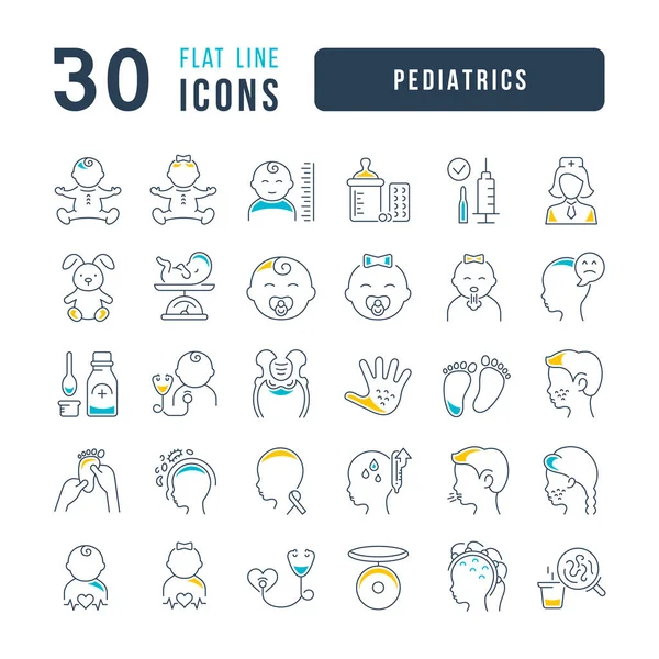 Pediatrics Collection Perfectly Thin Icons Web Design App Most Modern — Vetor de Stock