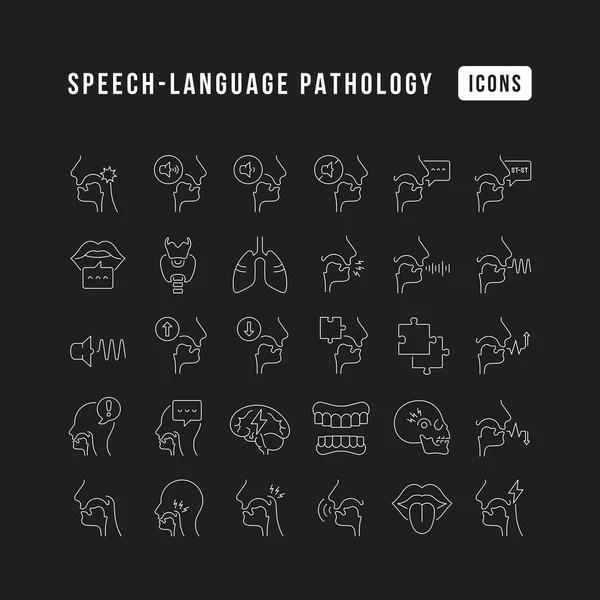 Speech Language Pathology Collection Perfectly Thin Icons Web Design App — Wektor stockowy