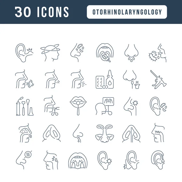 Otorhinolaryngology Collection Perfectly Thin Icons Web Design App Most Modern — Vettoriale Stock