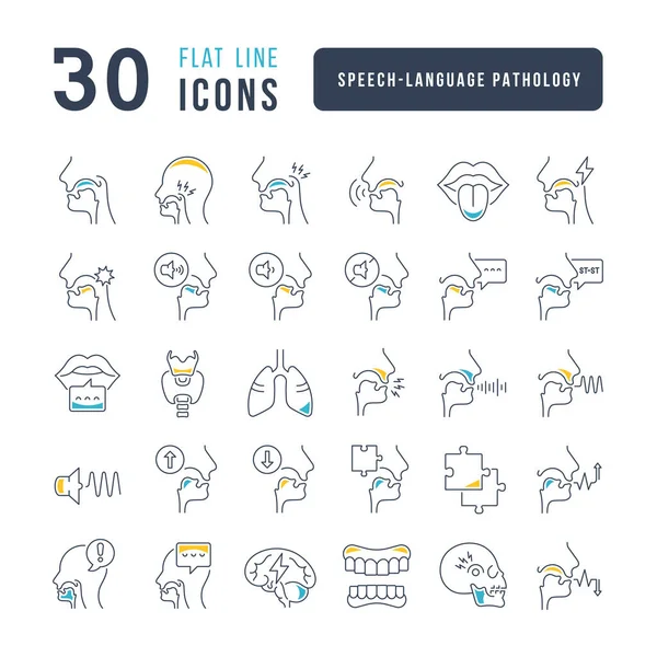 Speech Language Pathology Collection Perfectly Thin Icons Web Design App — Stock vektor