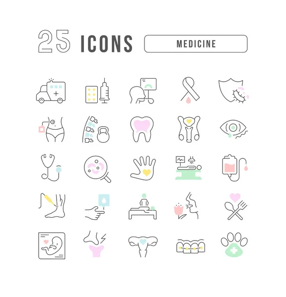 Medicine Collection Perfectly Thin Icons Web Design App Most Modern — Archivo Imágenes Vectoriales