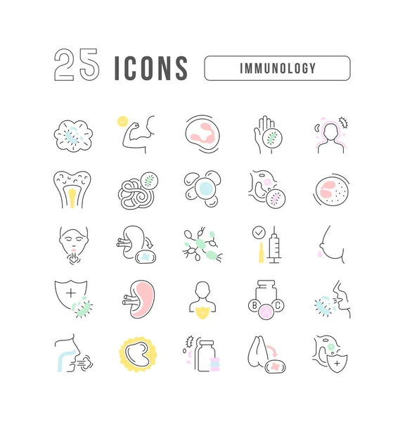 Immunology Collection Perfectly Thin Icons Web Design App Most Modern — Vettoriale Stock