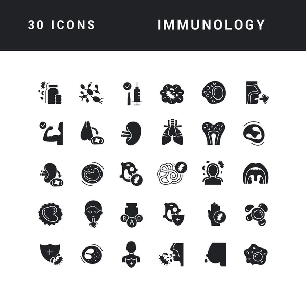 Immunologie Sammlung Vollkommen Einfacher Monochromer Symbole Für Webdesign App Und — Stockvektor