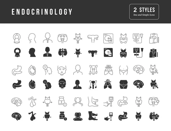 Endocrinology Collection Perfectly Simple Monochrome Icons Web Design App Most — Vettoriale Stock