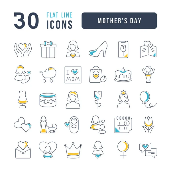 Mother Day Collection Perfectly Thin Icons Web Design App Most — Vetor de Stock