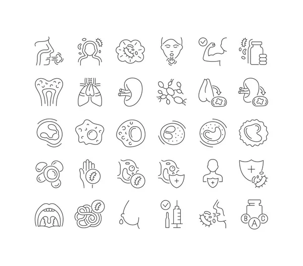 Immunology Collection Perfectly Thin Icons Web Design App Most Modern — Διανυσματικό Αρχείο