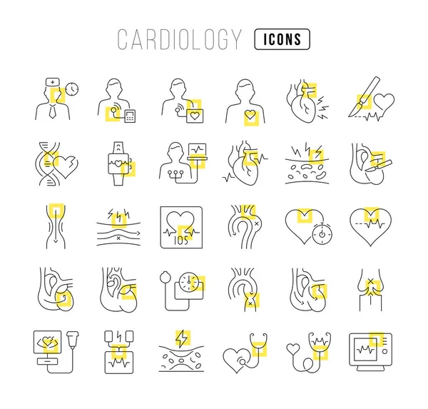 Cardiology Collection Perfectly Thin Icons Web Design App Most Modern — Wektor stockowy