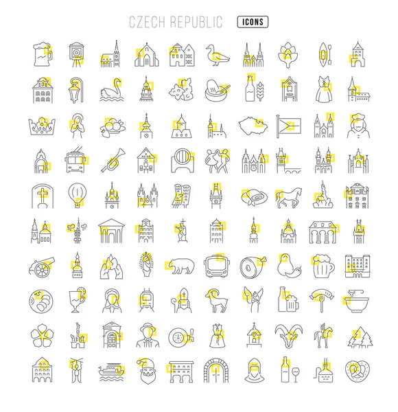 Czech Republic. Collection of perfectly thin icons for web design, app, and the most modern projects. The kit of signs for category Countries and Cities.