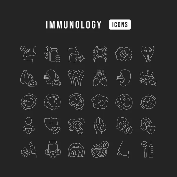 Immunology Collection Perfectly Thin Icons Web Design App Most Modern — Vettoriale Stock