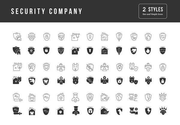 Security Company Collection Perfectly Simple Monochrome Icons Web Design App — Stock vektor