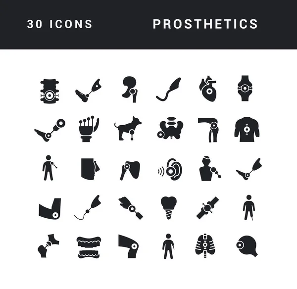 Prosthetics Collection Perfectly Simple Monochrome Icons Web Design App Most — Image vectorielle