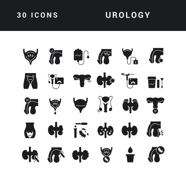 Urology Collection Perfectly Simple Monochrome Icons Web Design App Most — Image vectorielle