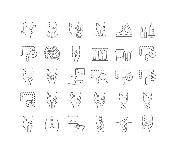 Proctology Collection Perfectly Thin Icons Web Design App Most Modern — Διανυσματικό Αρχείο
