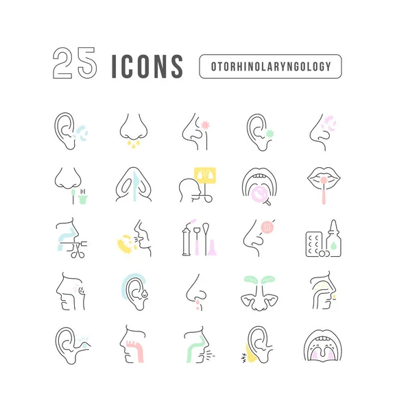 Otorhinolaryngology Collection Perfectly Thin Icons Web Design App Most Modern — Wektor stockowy