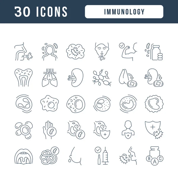 Immunology. Collection of perfectly thin icons for web design, app, and the most modern projects. The kit of signs for category Medicine.
