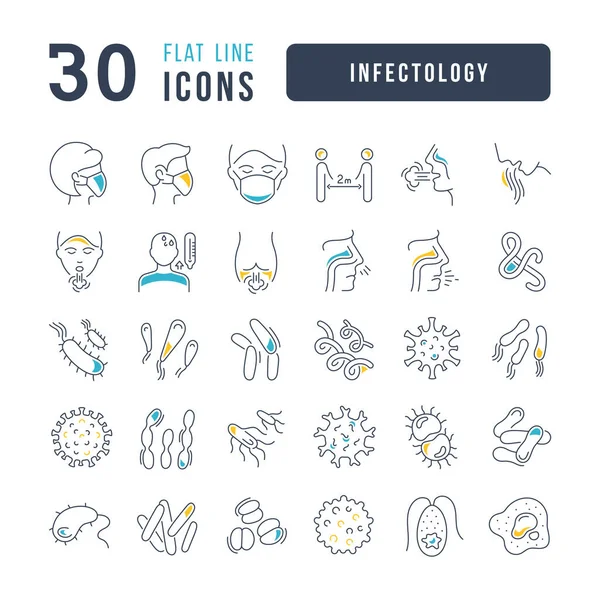 Infectology Collection Perfectly Thin Icons Web Design App Most Modern — Vettoriale Stock