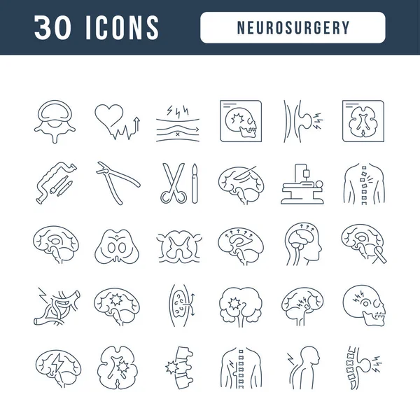 Neurochirurgie Sammlung Perfekt Dünner Icons Für Webdesign App Und Die — Stockvektor