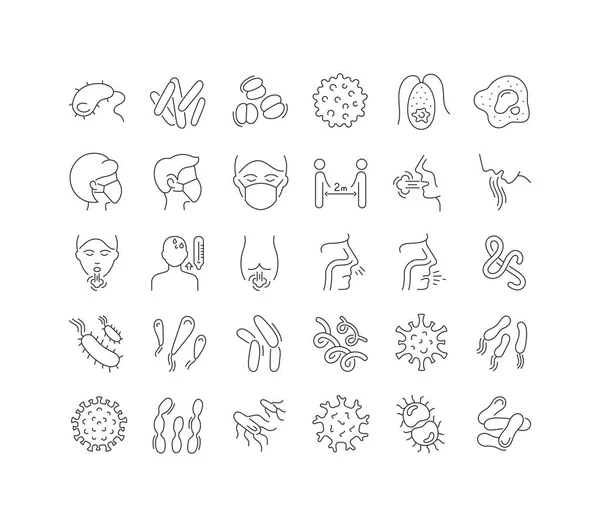 Infectology Collection Perfectly Thin Icons Web Design App Most Modern — Image vectorielle