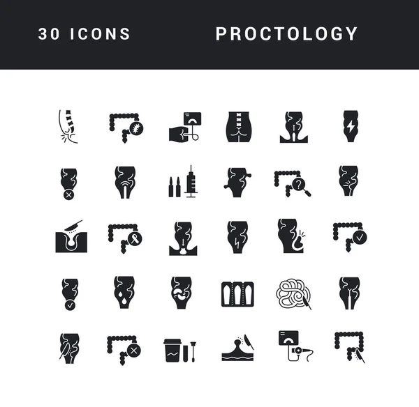 Proctology Collection Perfectly Simple Monochrome Icons Web Design App Most — Vettoriale Stock