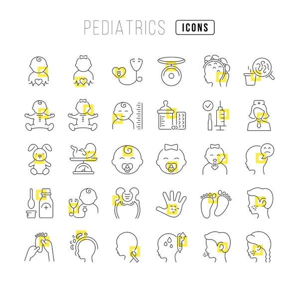 Pediatrics Collection Perfectly Thin Icons Web Design App Most Modern — Διανυσματικό Αρχείο