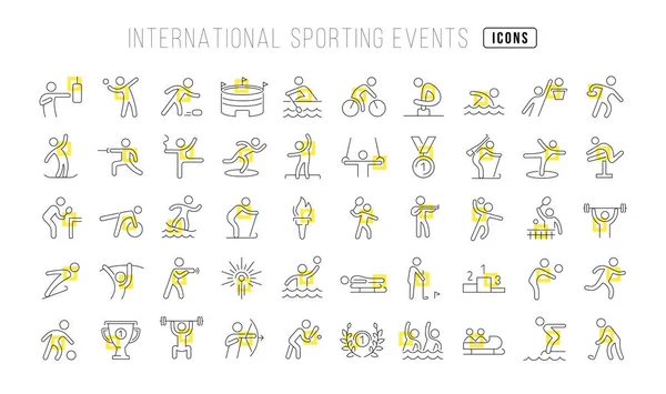 International Sporting Events Collection Perfectly Thin Icons Web Design App — Stok Vektör