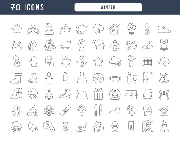 Invierno Colección Iconos Perfectamente Delgados Para Diseño Web Aplicación Los — Archivo Imágenes Vectoriales