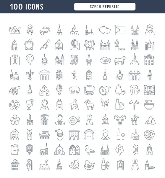 Czech Republic Collection Perfectly Thin Icons Web Design App Most — Archivo Imágenes Vectoriales