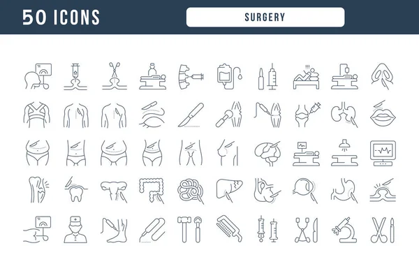 Cirugía Colección Iconos Perfectamente Delgados Para Diseño Web Aplicación Los — Archivo Imágenes Vectoriales