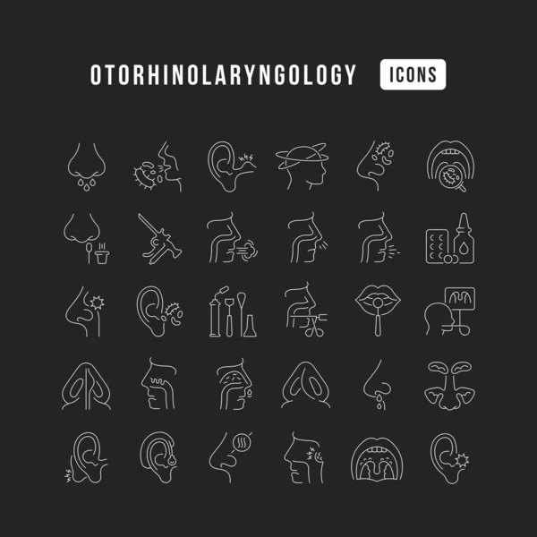 Otorhinolaryngology Collection Perfectly Thin Icons Web Design App Most Modern - Stok Vektor