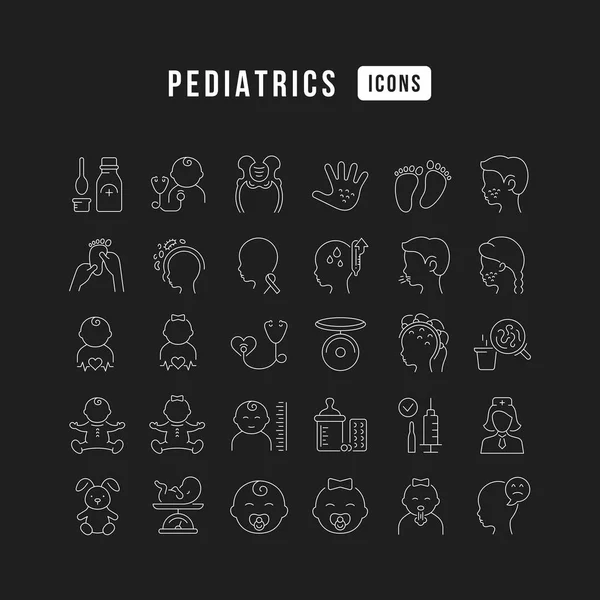 Pediatrics Collection Perfectly Thin Icons Web Design App Most Modern — Διανυσματικό Αρχείο