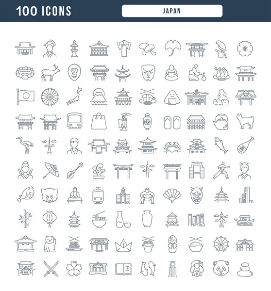 Japan Collection Perfectly Thin Icons Web Design App Most Modern — Archivo Imágenes Vectoriales
