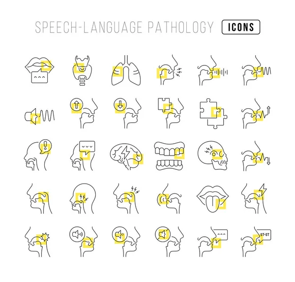 Speech Language Pathology Collection Perfectly Thin Icons Web Design App — Wektor stockowy