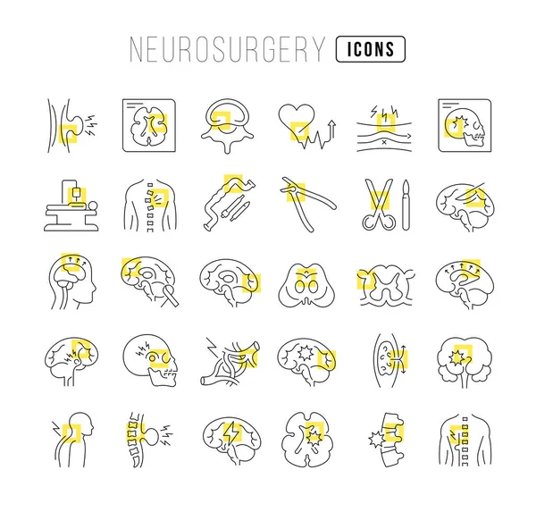 Neurosurgery Collection Perfectly Thin Icons Web Design App Most Modern —  Vetores de Stock