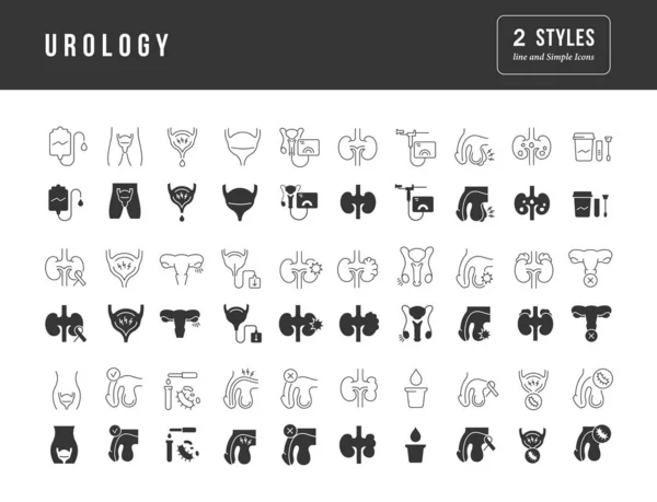 Urology Collection Perfectly Simple Monochrome Icons Web Design App Most — Stockvector