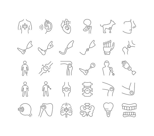 Prosthetics Collection Perfectly Thin Icons Web Design App Most Modern — Stockový vektor