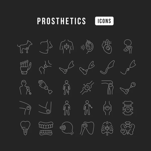 Prosthetics Collection Perfectly Thin Icons Web Design App Most Modern — Vector de stock