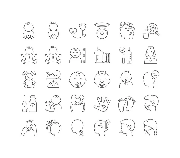 Pediatrics Collection Perfectly Thin Icons Web Design App Most Modern — Stockový vektor