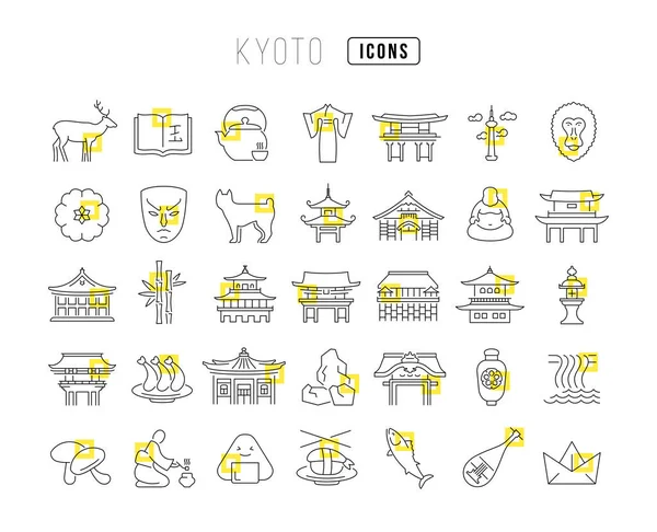 Kyoto Collection Perfectly Thin Icons Web Design App Most Modern — Stock Vector