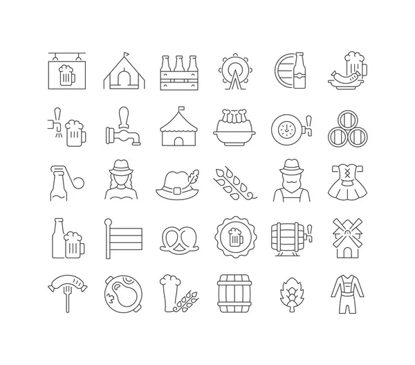 Oktoberfest Collection Perfectly Thin Icons Web Design App Most Modern — Stockvector