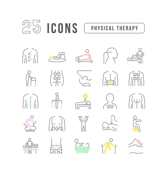 Physical Therapy Collection Perfectly Thin Icons Web Design App Most — Vettoriale Stock