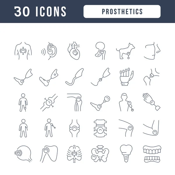 Prothesen Sammlung Perfekt Dünner Icons Für Webdesign App Und Die — Stockvektor