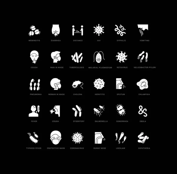 Infectology Collection Perfectly Simple Monochrome Icons Web Design App Most — Stock Vector