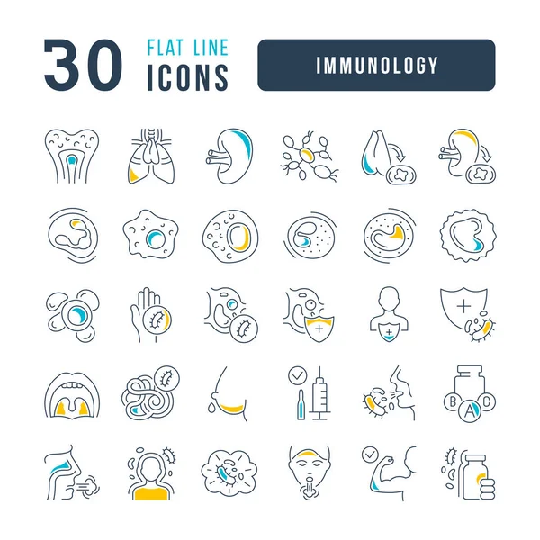 Immunology Collection Perfectly Thin Icons Web Design App Most Modern — Stockvector