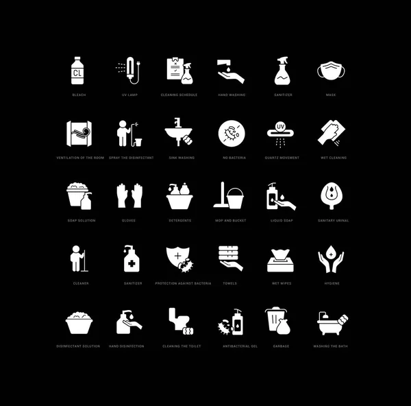 Sanitation Collection Perfectly Simple Monochrome Icons Web Design App Most — Stockový vektor