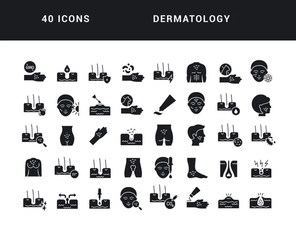 Dermatology Collection Perfectly Simple Monochrome Icons Web Design App Most — Archivo Imágenes Vectoriales