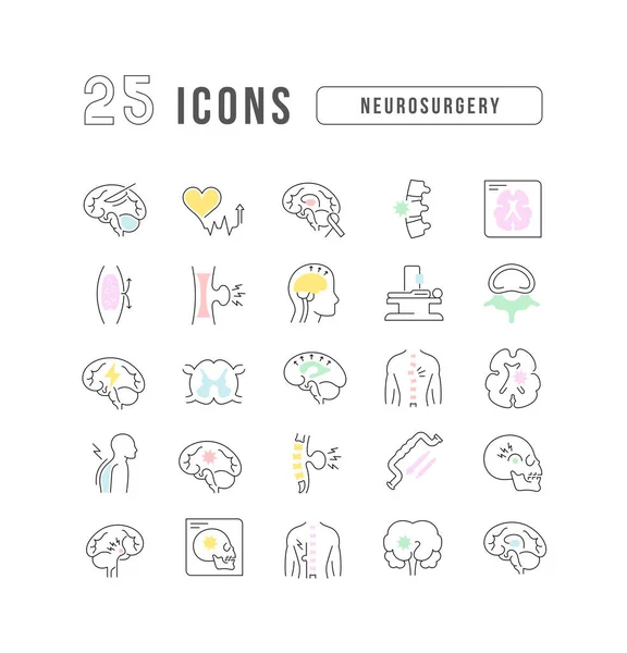 Neurosurgery Collection Perfectly Thin Icons Web Design App Most Modern — Wektor stockowy