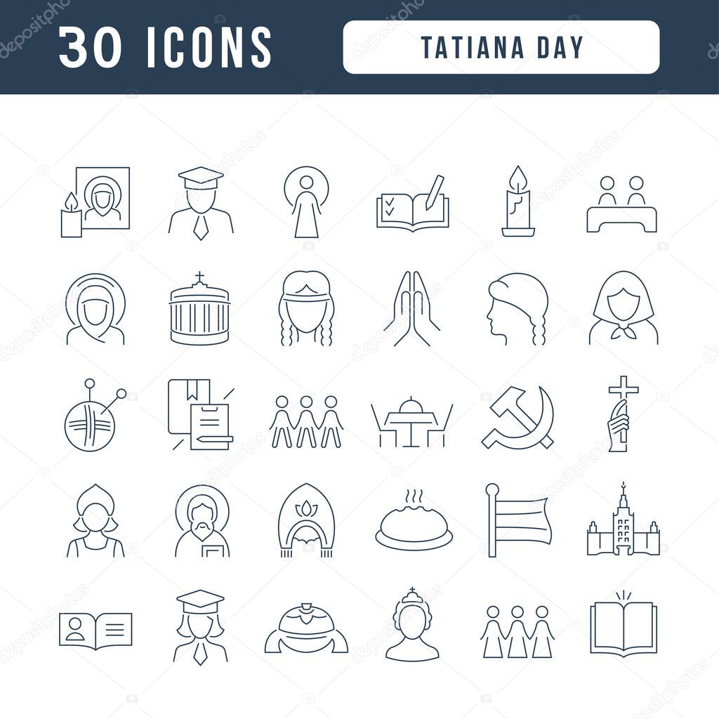 Tatiana Day. Collection of perfectly thin icons for web design, app, and the most modern projects. The kit of signs for category Holidays.
